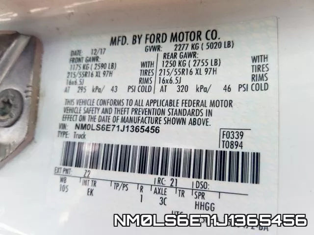 NM0LS6E71J1365456 фото 2