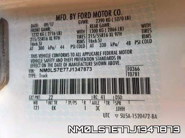 NM0LS7E77J1347873 фото 2