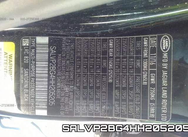SALVP2BG4HH205205 фото 9