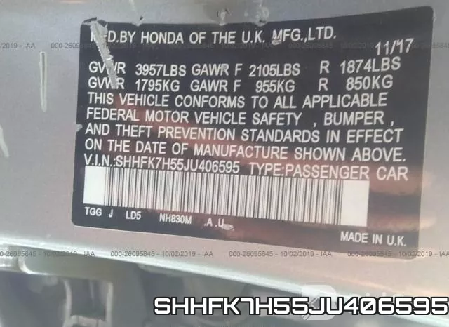 SHHFK7H55JU406595 фото 10
