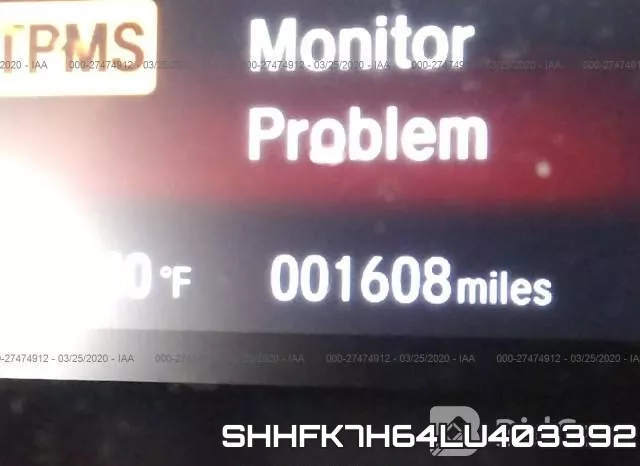 SHHFK7H64LU403392 фото 8