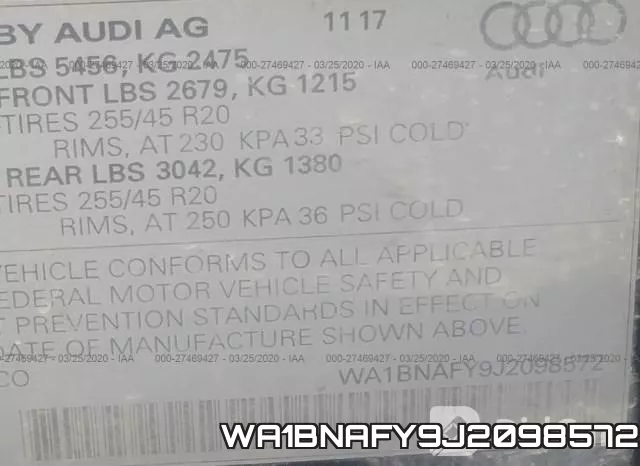 WA1BNAFY9J2098572 фото 10