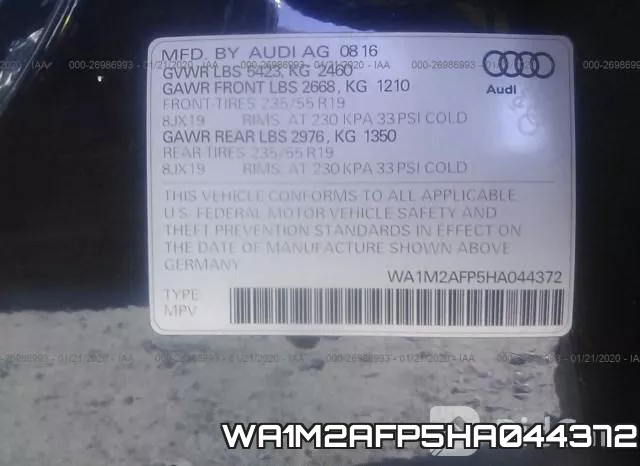 WA1M2AFP5HA044372 фото 10