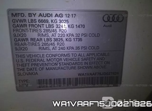 WA1VAAF75JD027826 фото 10