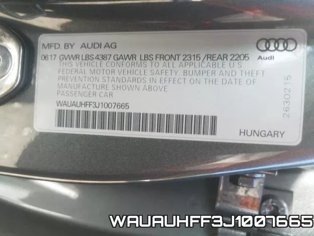 WAUAUHFF3J1007665 фото 2