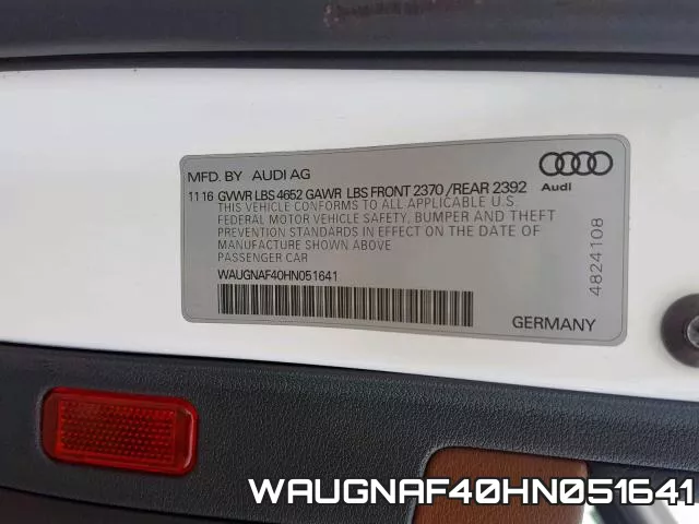 WAUGNAF40HN051641 фото 2
