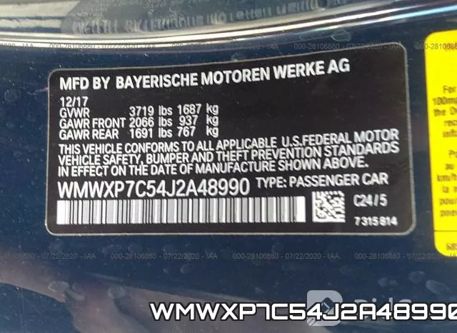 WMWXP7C54J2A48990 фото 10
