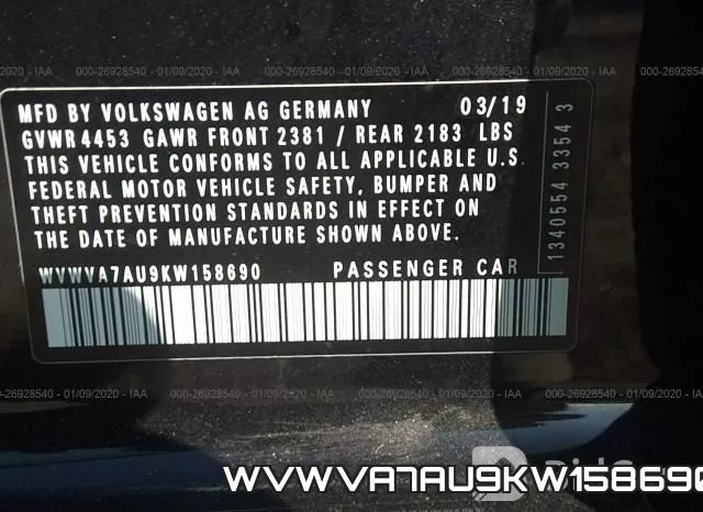 WVWVA7AU9KW158690 фото 10