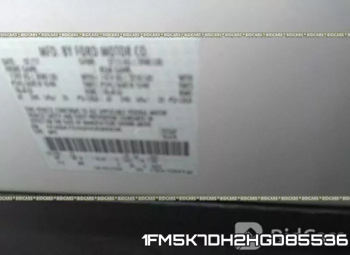 1FM5K7DH2HGD85536 фото 10