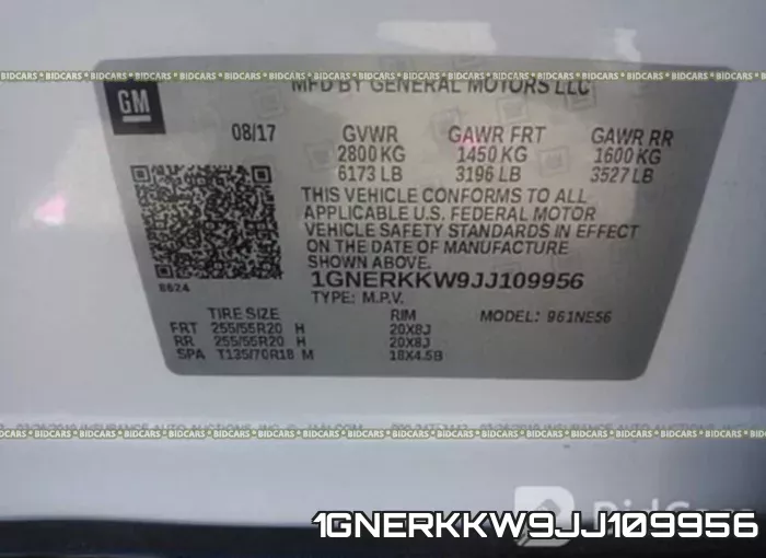 1GNERKKW9JJ109956 фото 10