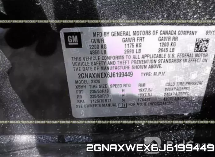2GNAXWEX6J6199449 фото 10