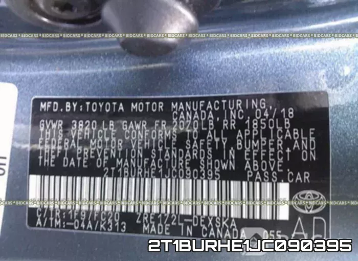 2T1BURHE1JC090395 фото 10