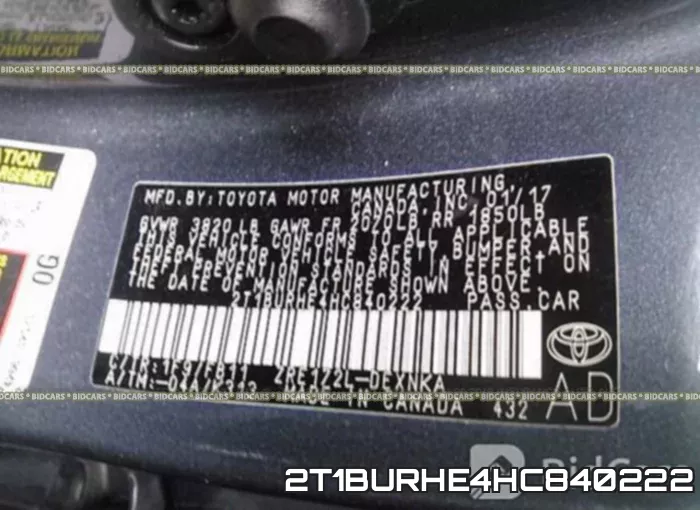 2T1BURHE4HC840222 фото 10