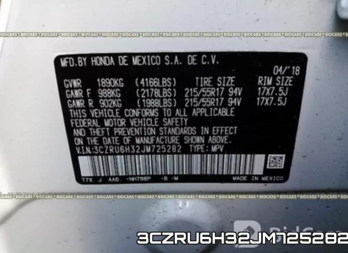 3CZRU6H32JM725282 фото 10
