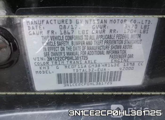 3N1CE2CP0HL381725 фото 10