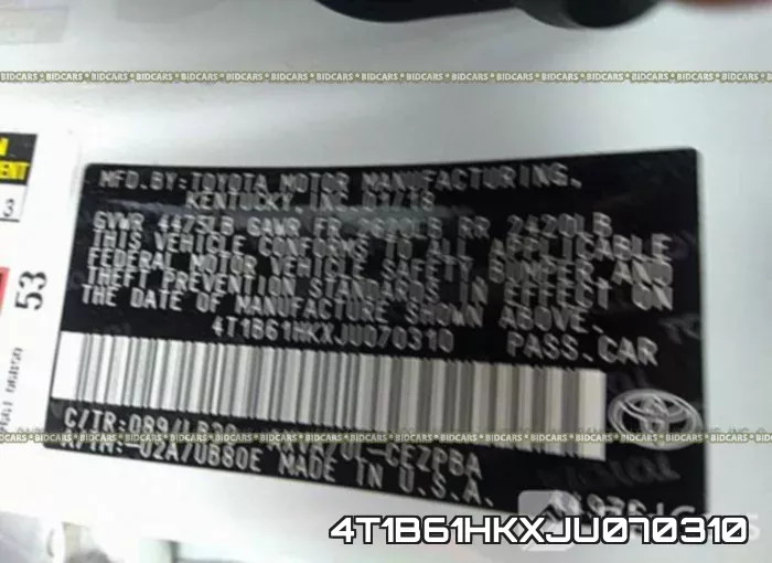 4T1B61HKXJU070310 фото 10