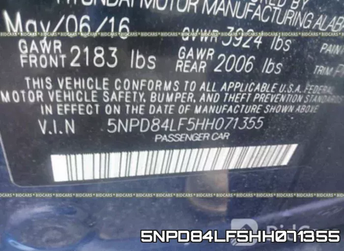 5NPD84LF5HH071355 фото 10