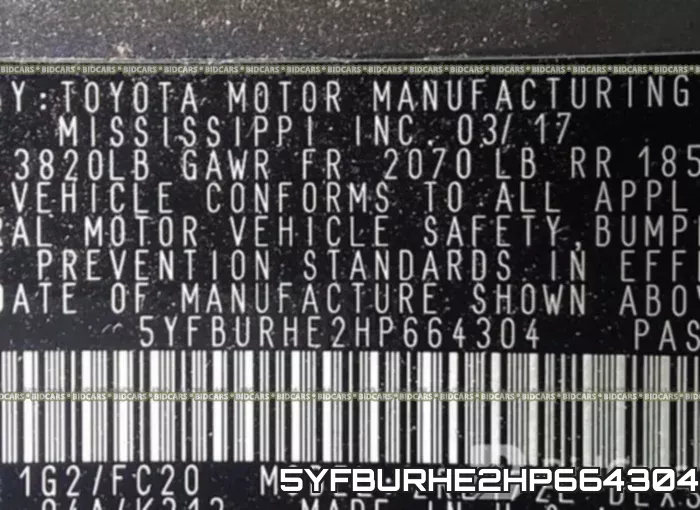5YFBURHE2HP664304 фото 10