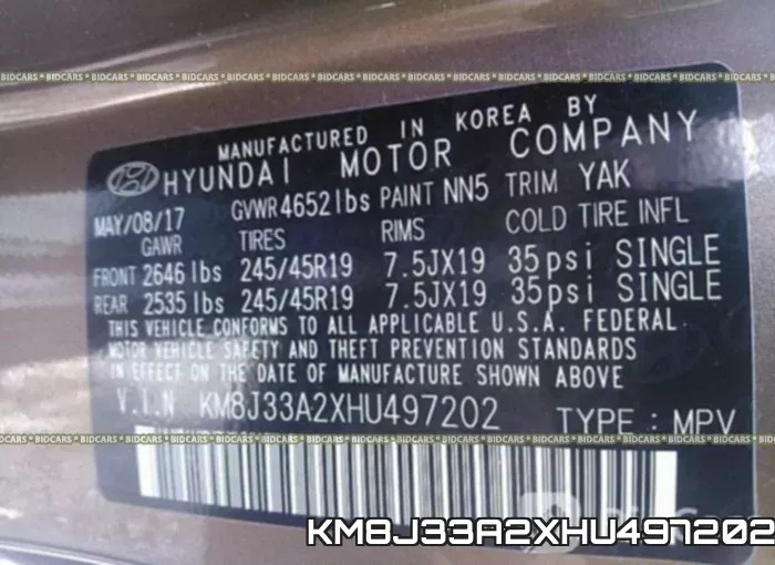 KM8J33A2XHU497202 фото 10
