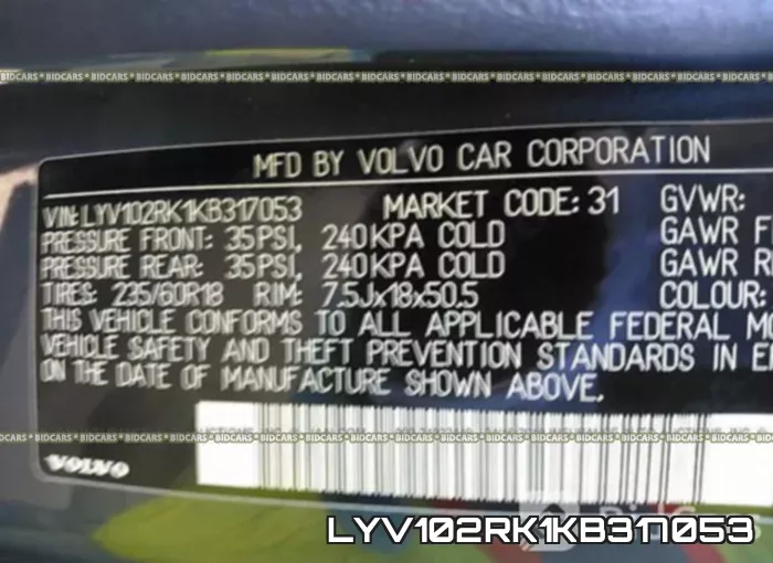 LYV102RK1KB317053 фото 10