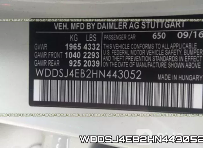 WDDSJ4EB2HN443052 фото 10