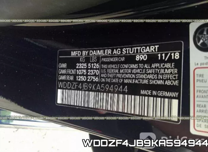 WDDZF4JB9KA594944 фото 10