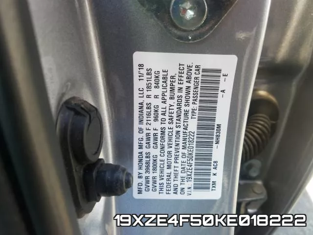 19XZE4F50KE018222 фото 2