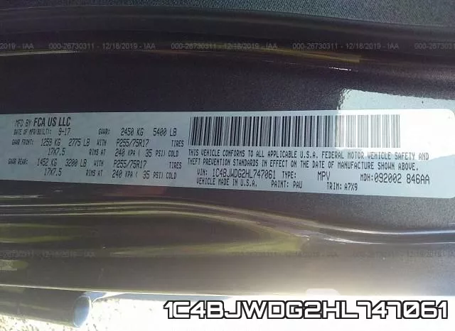 1C4BJWDG2HL747061 фото 10