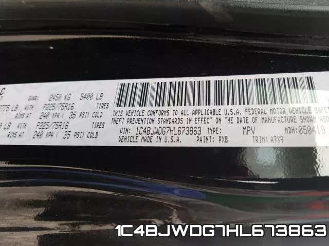 1C4BJWDG7HL673863 фото 2