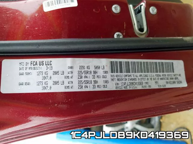 1C4PJLDB9KD419369 фото 2