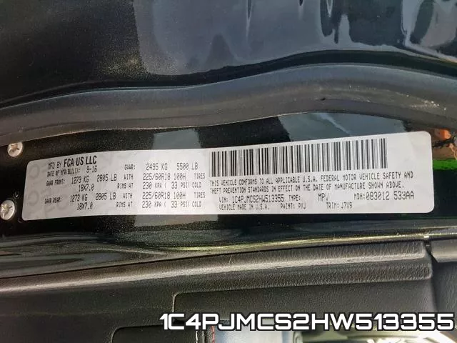 1C4PJMCS2HW513355 фото 2