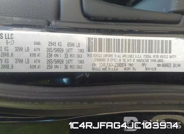 1C4RJFAG4JC103974 фото 10