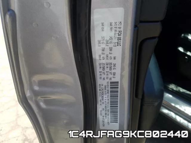 1C4RJFAG9KC802440 фото 2