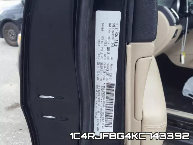 1C4RJFBG4KC743392 фото 2