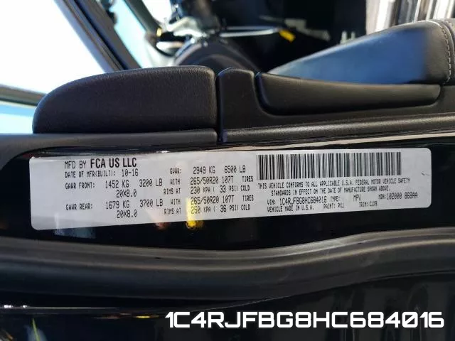 1C4RJFBG8HC684016 фото 2