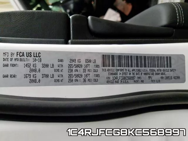 1C4RJFCG8KC568997 фото 2