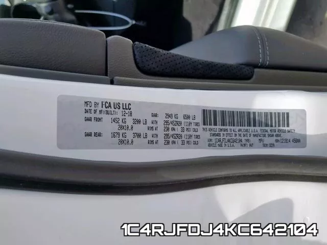1C4RJFDJ4KC642104 фото 2