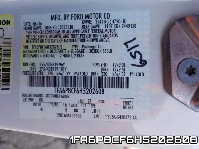 1FA6P8CF6H5202608 фото 2
