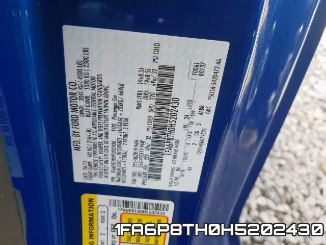 1FA6P8TH0H5202430 фото 2