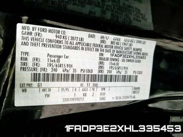 1FADP3E2XHL335453 фото 2