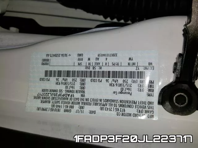 1FADP3F20JL223717 фото 2