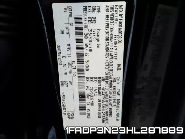 1FADP3N23HL287889 фото 2
