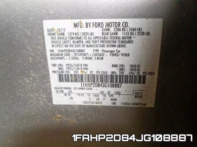 1FAHP2D84JG108887 фото 2