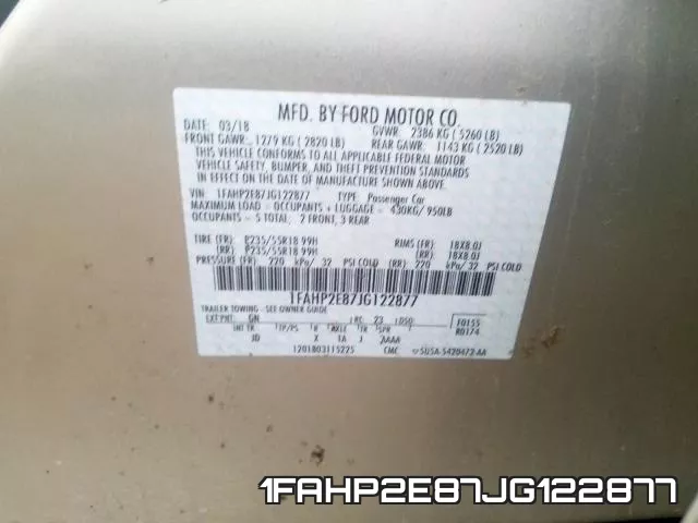 1FAHP2E87JG122877 фото 2