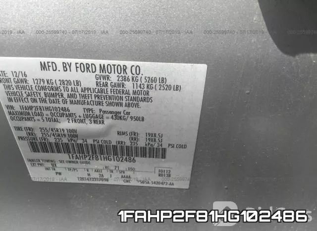 1FAHP2F81HG102486 фото 10