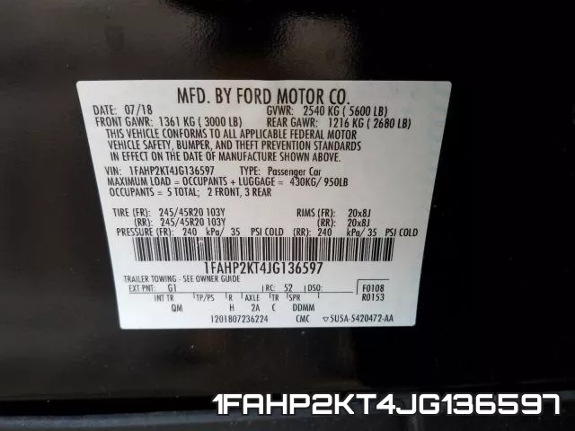 1FAHP2KT4JG136597 фото 2