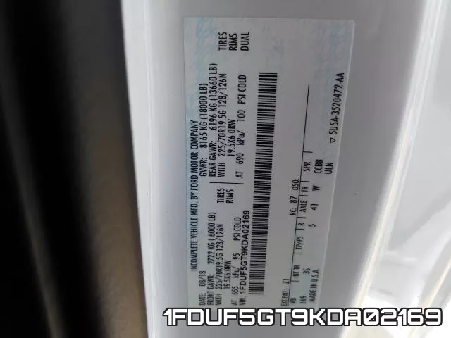 1FDUF5GT9KDA02169 фото 2