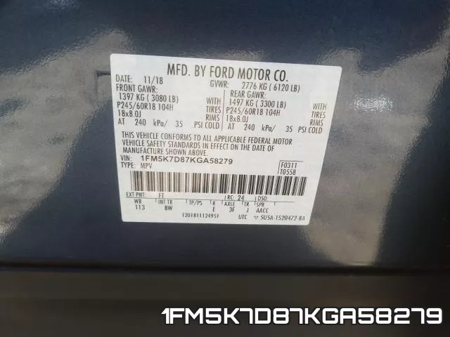 1FM5K7D87KGA58279 фото 2