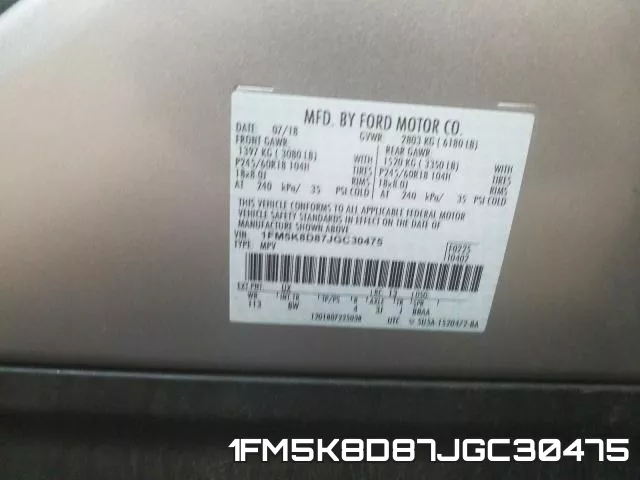 1FM5K8D87JGC30475 фото 2