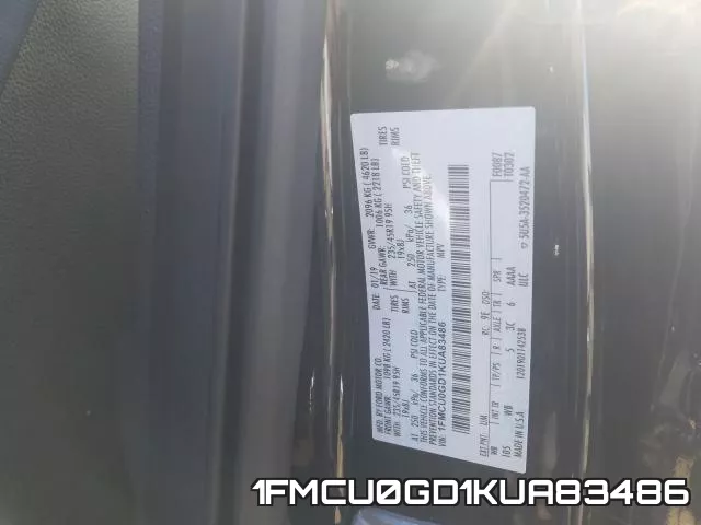 1FMCU0GD1KUA83486 фото 2